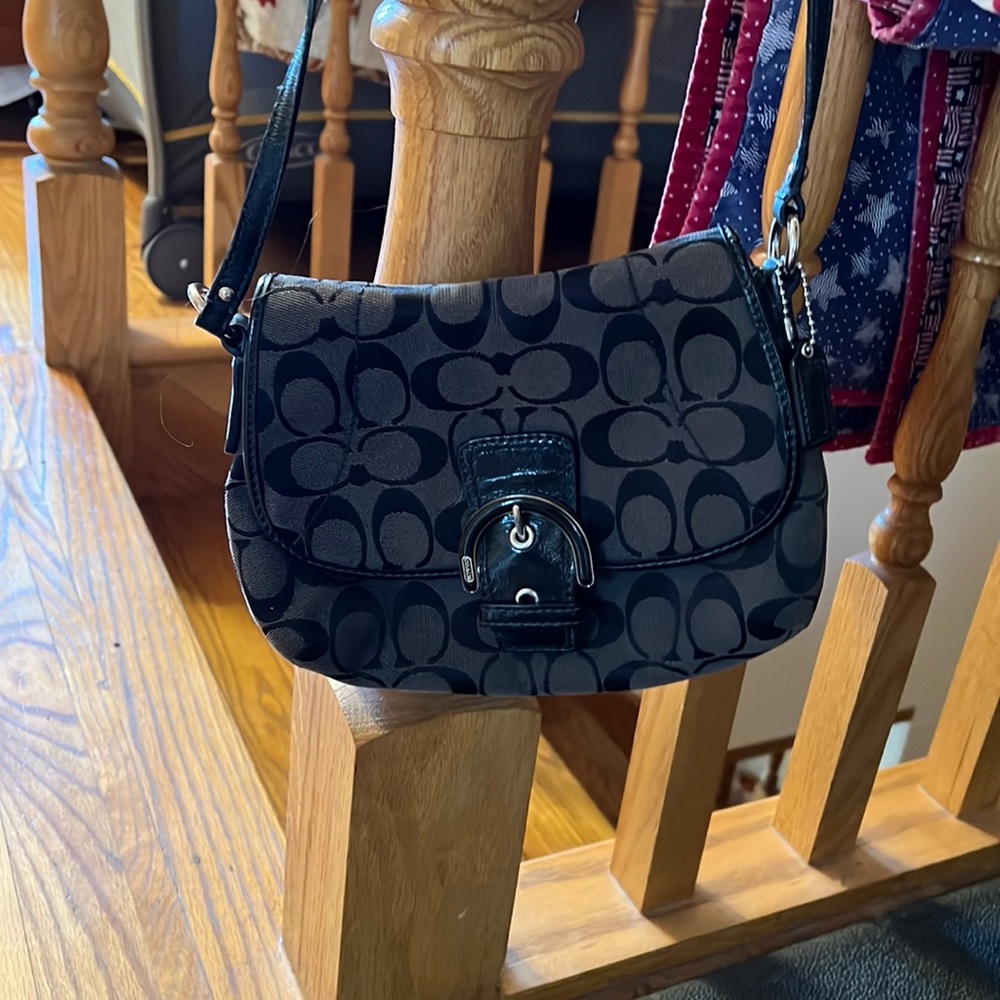 Black coach cross body purse